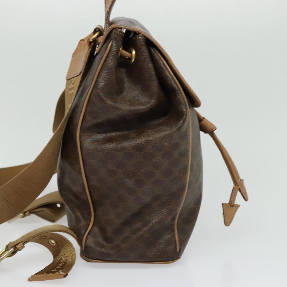 CELINE Macadam Canvas Backpack PVC Leather Brown Gold Auth hk2918 - Picture 4 of 16